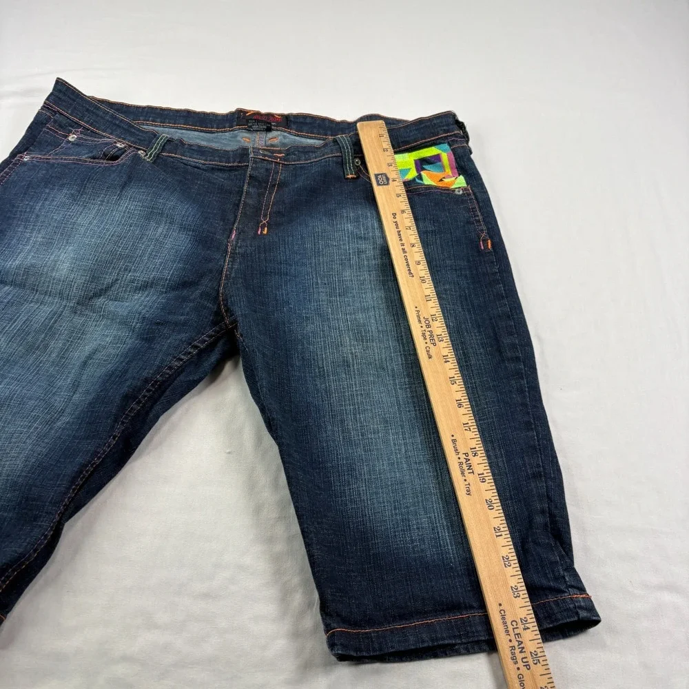 Vintage Red Ape Jean Shorts Womens 18 Blue Denim Baggy Skater Jorts Y2K